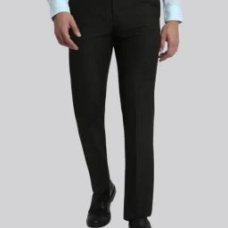 Park Avenue Grey Regular Fit Checks Trousers-picture-35