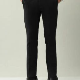 AD by Arvind Black Polyester Slim Fit Solid Formal Trousers-picture-35