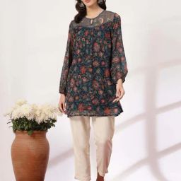Nayam By Lakshita Blue A-Line Floral Print Kurtis-picture-28