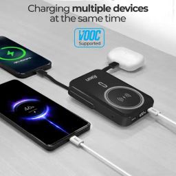 Foxin All-In-One 22.5W 10000 mAh Mag Pro Wireless Power Bank with Digital LED Display (White) image 3