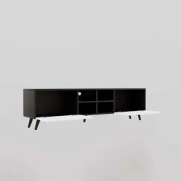 SPYDER CRAFT D3 Engineered Wood Floating TV Entertainment Unit (White & Black) image 3