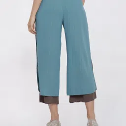 Office & You Teal And Beige Double Layer Palazzo image 2