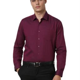 Van Heusen Maroon Cotton Slim Fit Shirt-picture-8