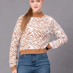 Red Tape Caramel Regular Fit Printed Sweater-30