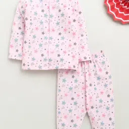 Bumzee Girls Pink Full Sleeves Jabla & Pyjama Set-image-21