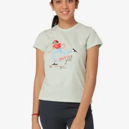 Mode by Red Tape Kids Pastel Green Printed Top-image-74