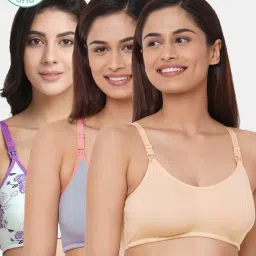 Inner Sense Multicolored Non Wired Non Padded Nursing Bra (Pack Of 3)-image-40