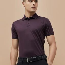 Code By Lifestyle Purple Cotton Regular Fit Polo T-Shirt-image-42