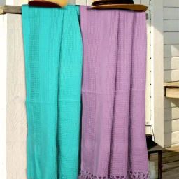 Bianca Mint Green & Lavender Cotton 280 GSM 'Love Organic' Bath Towel - Set of 2-image-0