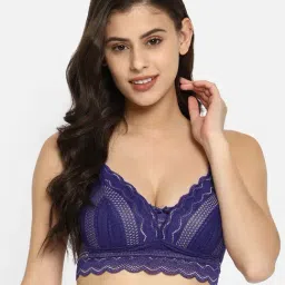 Clovia Blue Non Wired Padded Bralette Bra-image-80
