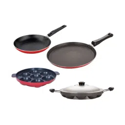 Nirlon Red Aluminium Non-Stick Cookware Combo - Set of 4-16