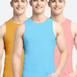 Friskers Multi Cotton Slim Fit Vest - Pack of 3-picture-1