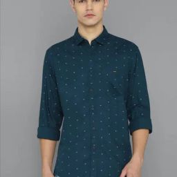 Louis Philippe Jeans Blue Cotton Slim Fit Printed Shirt-picture-34