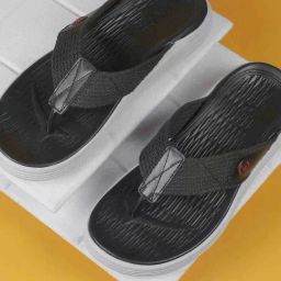 Mochi Men's Black Flip Flops-image-34