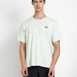 adidas Light Green Printed Crew T-Shirt-image-26