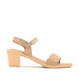 Cleo by Khadim's Women's Beige Ankle Strap Sandals-image-84