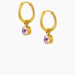SWASHAA Diamond Girls 18K Gold Plated Hoop Earrings-52