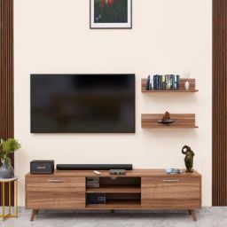 SPYDER CRAFT D3 Engineered Wood TV Entertainment Unit (Brown)-98