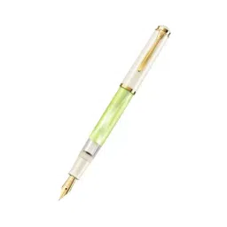 Pelikan Souverun M200 Pastel Green-White Resin with GT Fountain Pen- Broad Nib-image-22