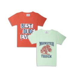 Vimal Jonney Kids Green & Rust Printed T-Shirt (Pack of 2)-image-73