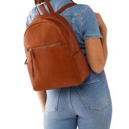 Fossil Brown Solid Backpack-image-8
