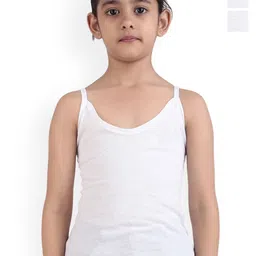 HAP Girls Pack Of 3 Non Padded Cotton Camisoles-image-18