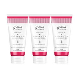Globus naturals Set Of 3 Glycolic & 1% Salicylic Acid Herbal Anti Acne Face Gel-100g Each-19