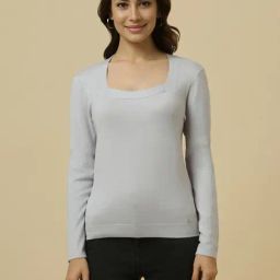 Allen Solly Grey Regular fit Solid Top-image-97