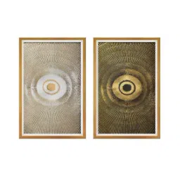 999Store Gold & Black Abstract Printed Canvas Paintings - Set of 2 image 2