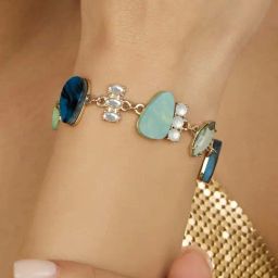 Zaveri Pearls Turquoise Blue Stones Dazzling Austrian Diamonds Contemporary Bracelet for Women-image-3
