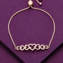Kai Jewel Sterling Silver Rose Gold The Heart Link Chain Adjustable Bracelet-image-22
