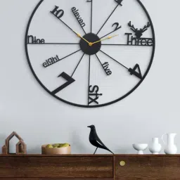 CHRONIKLE Black Iron Round Analog Wall Clock-image-85