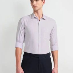 Arrow Blue Cotton Slim Fit Checks Shirt-picture-45