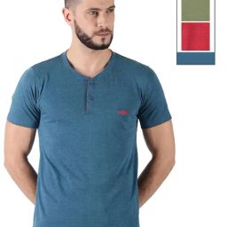 Force NXT Multicolored Cotton Regular Fit Henley T-Shirt - Pack Of 3-picture-7