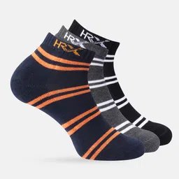 HRX by Hrithik Roshan Men Set of 3 Striped Ankle-Length Socks-picture-46