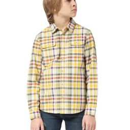 Jack & Jones Junior Yellow Cotton Chequered Full Sleeves Shirt-image-46