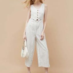 Ginger By Lifestyle Off White Regular Fit Striped Jumpsuit-image-9