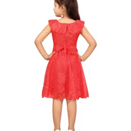 Aarika Kids Red Self Pattern Frock image 2