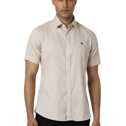 Van Heusen Beige Slim Fit Polka Dot Shirt-picture-22