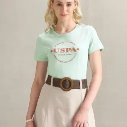 U.S. Polo Assn. Mint Green Cotton Graphic Print T-Shirt-picture-38