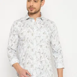 Duke Slim Fit Floral Printed Spread Collar Casual Cotton Shirt-image-75
