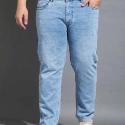Bigbanana Men Plus Size Blue Light Wash Regular Fit Jeans-10