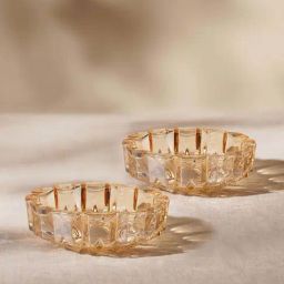 Pure Home and Living Brown Glass Round Ash Tray - Set of 2-5