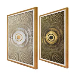 999Store Gold & Black Abstract Printed Canvas Paintings - Set of 2 image 3
