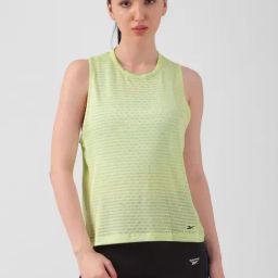 Reebok Green Textured Pattern Sports T-Shirt-image-46