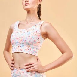 Enamor Sky Blue Floral Print Sports Bra-image-74