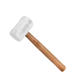 Groz 350 mm Rubber Hammer with Hickory Wood Handle White, MLTR/16W/HW-32