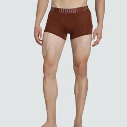 Puma Brown Cotton Regular Fit Printed Trunks-image-4