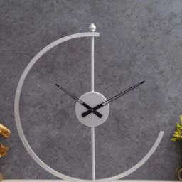 CHRONIKLE Silver And Copper Iron Analog Table Clock-image-33