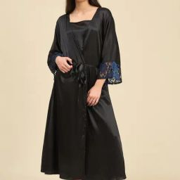 The Kaftan Company Black Regular Fit Night Dress-image-78